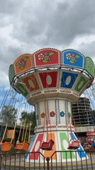 Moscow families enjoy afternoon at amusement park playground