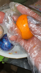 Decorated Easter eggs displayed on ornate plate in Dmitrov