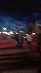 Evening crowd gathers in Irbit, Russia on May 9