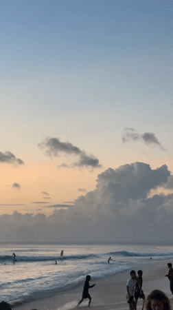 Dawn ocean waves recorded at Kuta Selatan beach