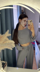 Woman documents skincare routine with mirror selfie in Klin