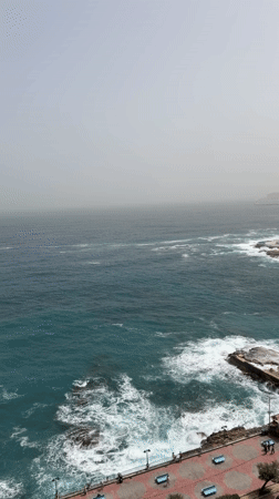 Aerial view captured of Sliema coastline on cloudy day
