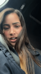 Woman in car travels through central Mexico locations