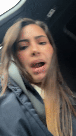 Woman in car travels through central Mexico locations