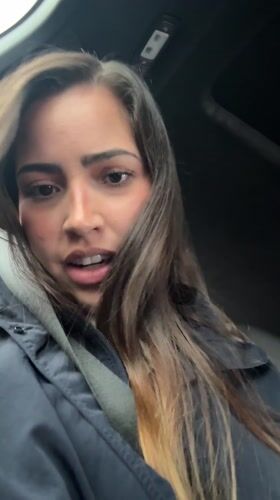 Woman in car travels through central Mexico locations