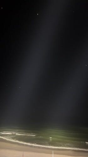 Nighttime waves and starlight captured at Bat Yam beach