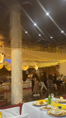 Wedding reception and riverside town scenes documented same afternoon