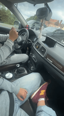 Passenger records in-car video footage in Lille