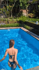 Woman spends morning hour at North Kuta pool location