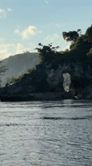 Natural rock archway captured off Nusa Penida Indonesia