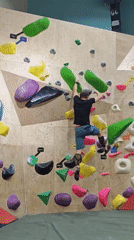 Bouldering session at an Almaty indoor climbing gym