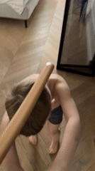 Child plays with adult in Krasnoyarsk home