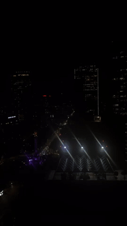 Night footage captures Mexico City skyline with traffic flow