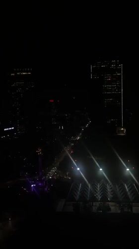 Night footage captures Mexico City skyline with traffic flow