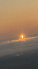 Above-cloud sunrise over California's central coast