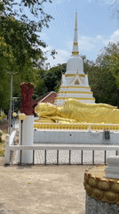 Morning temple visit documented in coastal Thailand