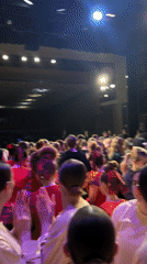 Groups gather in large hall in Perm, Russia
