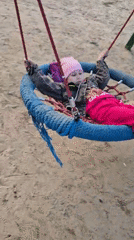 Families enjoy afternoon playground time in Tobolsk, Russia
