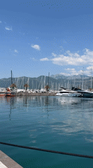 Sunny morning at Porto Montenegro's yacht-filled marina