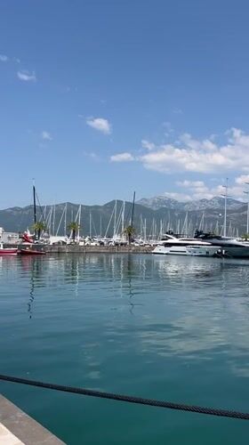 Sunny morning at Porto Montenegro's yacht-filled marina