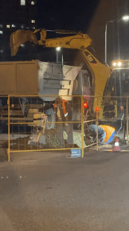 Nighttime utility repairs underway in Krasnodar