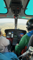 Helicopter cockpit flight documented near Changunarayan, Nepal