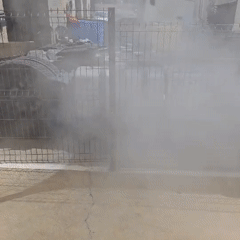 Burning tire and a shawarma break in Mas Aliu