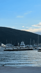 Evening water recreation activities spotted in Montenegro harbor towns