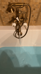 Moscow residents document blue water flowing from bathroom faucet
