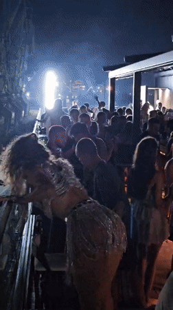 Waterfront night party in Varna with live performance and docked tall ship