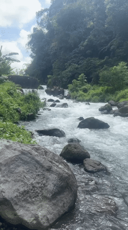 Whitewater rafting prep on a wild river in Selat