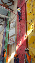 Youth climbing activity observed at Berezniki indoor facility