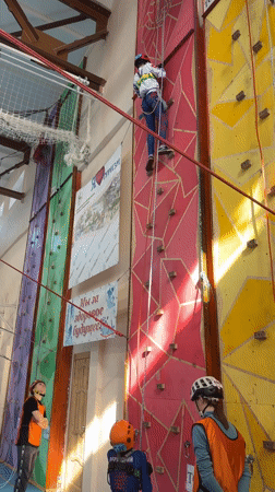 Youth climbing activity observed at Berezniki indoor facility