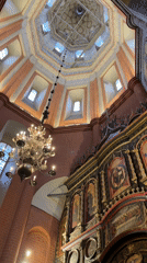 Camera captures ornate interior of Moscow cathedral-like building