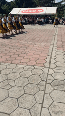 Traditional Bulgarian dance performed in Markovo village square