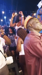 Nighttime outdoor music gathering draws crowds in Lokoja, Nigeria