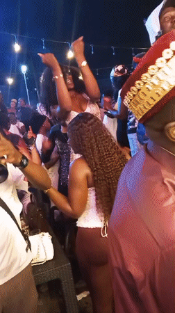 Nighttime outdoor music gathering draws crowds in Lokoja, Nigeria