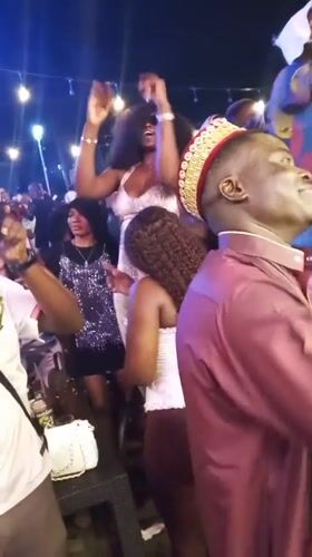 Nighttime outdoor music gathering draws crowds in Lokoja, Nigeria