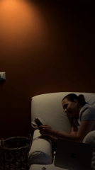 Milan residents spotted relaxing with laptops at home