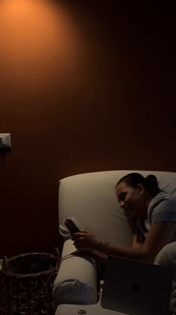 Milan residents spotted relaxing with laptops at home