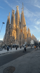 Sagrada Familia construction continues in Barcelona's golden hour