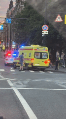 Ambulance and police respond at Saint Petersburg crosswalk