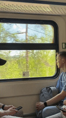 Train passengers observed during morning journey in Krasnoyarsk