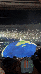 Concert with globe stage prop and fireworks draws crowds in Tbilisi