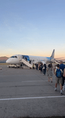 Evening flight departure from Podgorica Airport, Montenegro