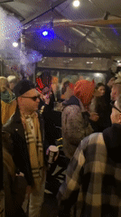 Moscow bar scene captured during evening of May 1, 2026