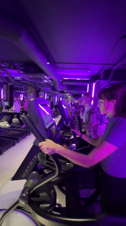 Afternoon workout session captured at Moscow gym