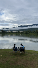 Rainy lakeside morning at Nong Bua Park, Chiang Mai