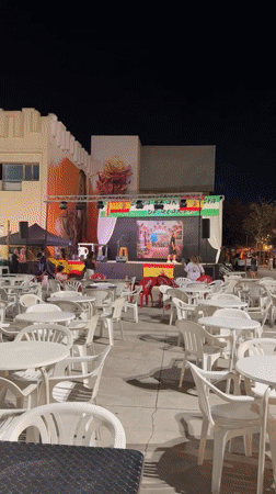 Blanes promenade alive with Spanish football celebration at night