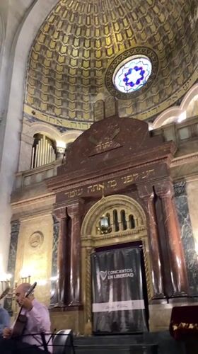 Guitar trio performs inside ornate Buenos Aires synagogue